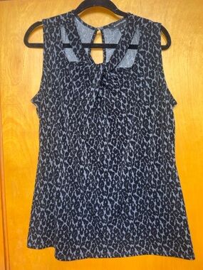 41 Hawthorn Size XL Black and Gray Leopard Sleeveless Tank Top shirt blouse
